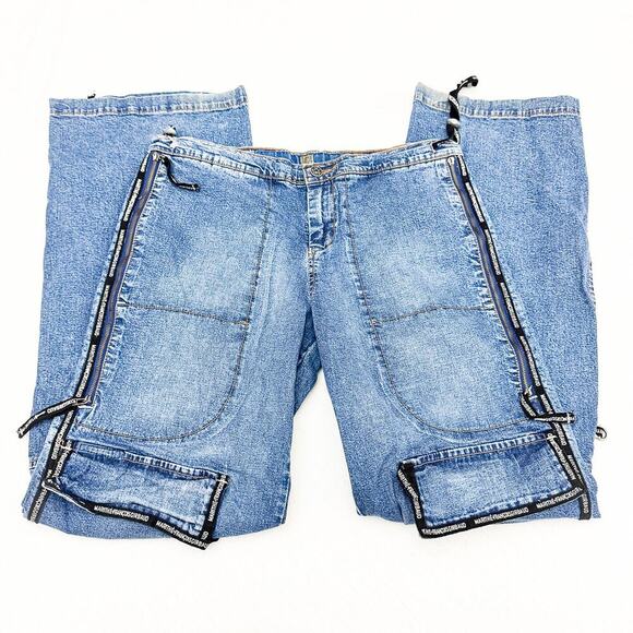 Marithe Francois Girbaud Cargo Pant Y2K Vintage Denim Jeans Wide Leg Size 30 - Picture 7 of 10